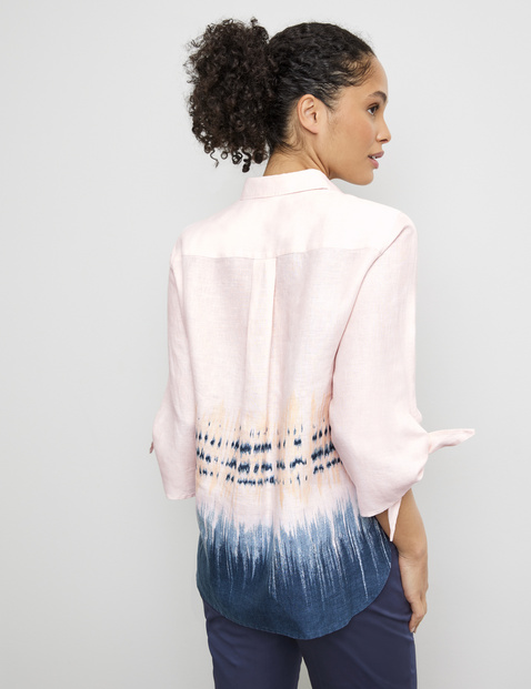 3/4 Arm Leinenbluse mit Farbverlauf