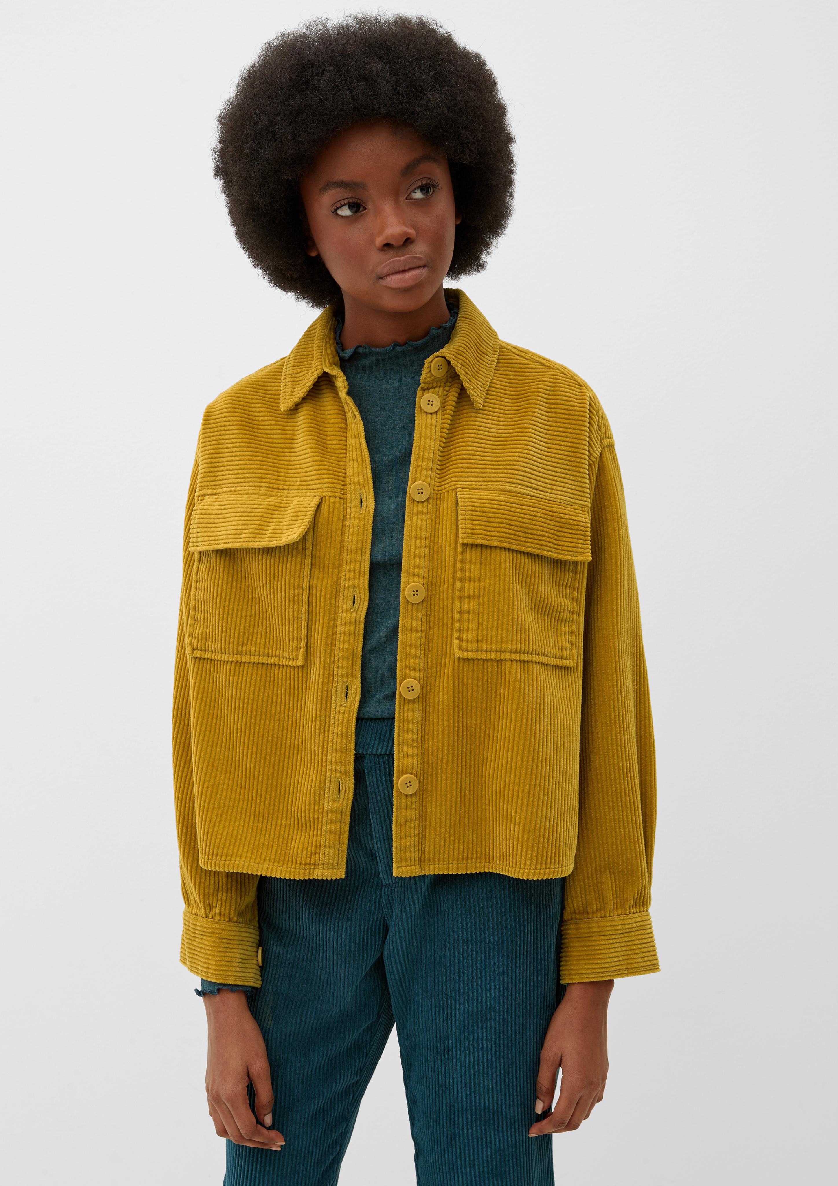 Cordbluse mit Brusttaschen  2117738-1543