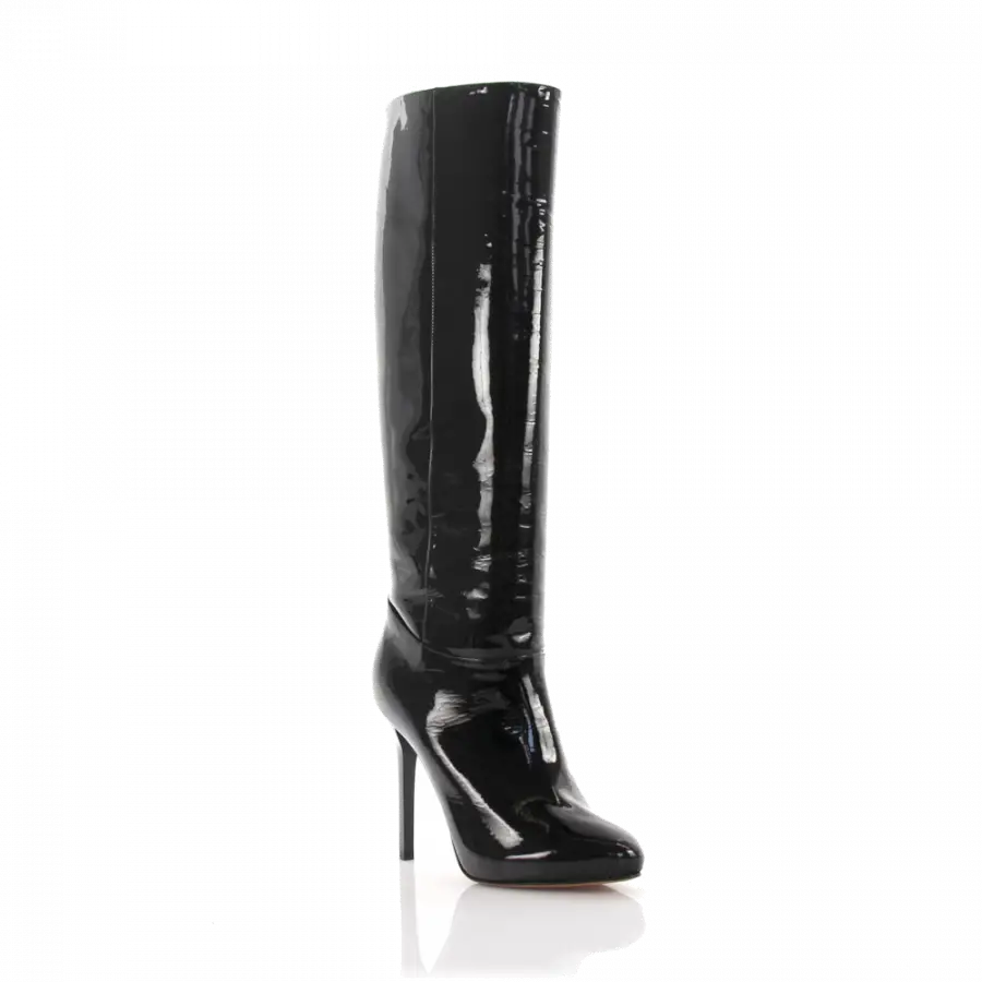 Jimmy Choo - Stiefel Kalbsleder Lackleder schwarz - schwarz