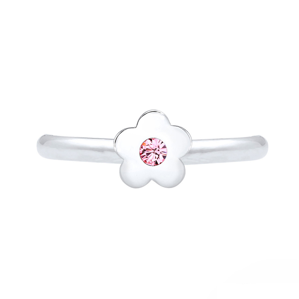 Elli Elli Bague Enfant Motif de Fleurs Jouant avec des Cristaux en Argent Sterling 925 Bague