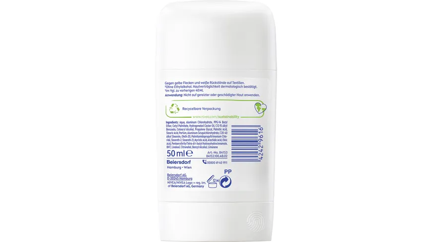 NIVEA Deo Stick Black and White Invisible Clear 50 ml