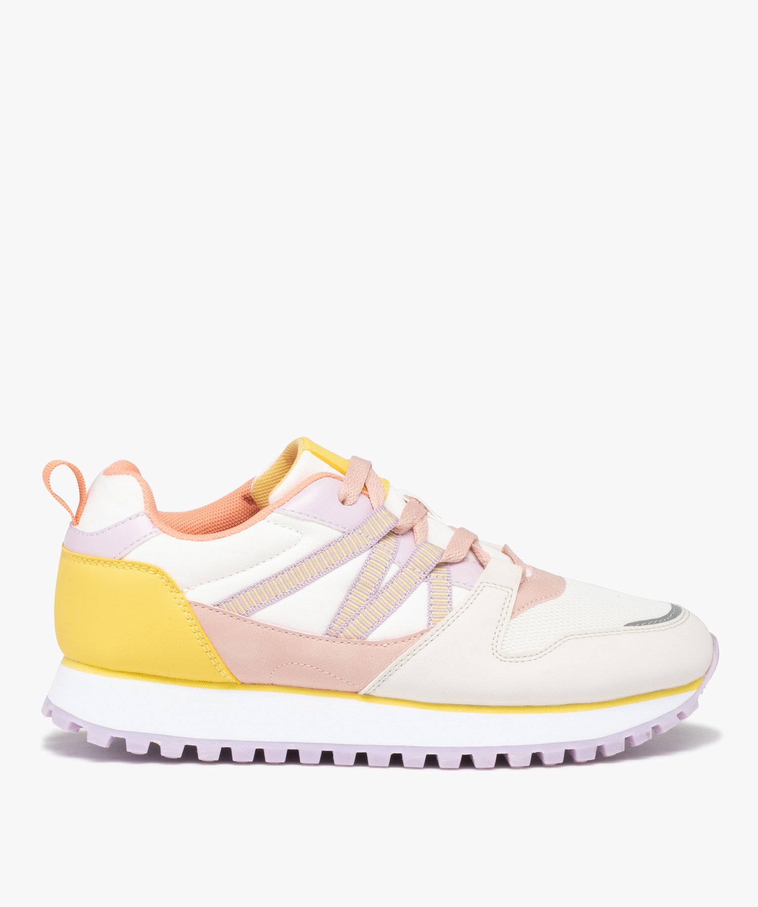 Baskets femme running multicolores à semelle crantée violet | GEMO