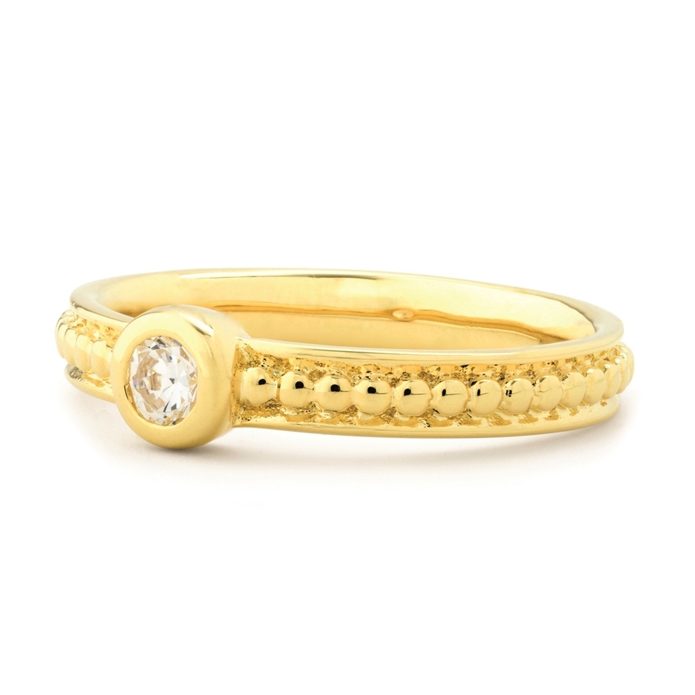 Pippa&Jean Bague tendance Laiton Oxyde de zirconium (CZ) en Or jaune Bague
