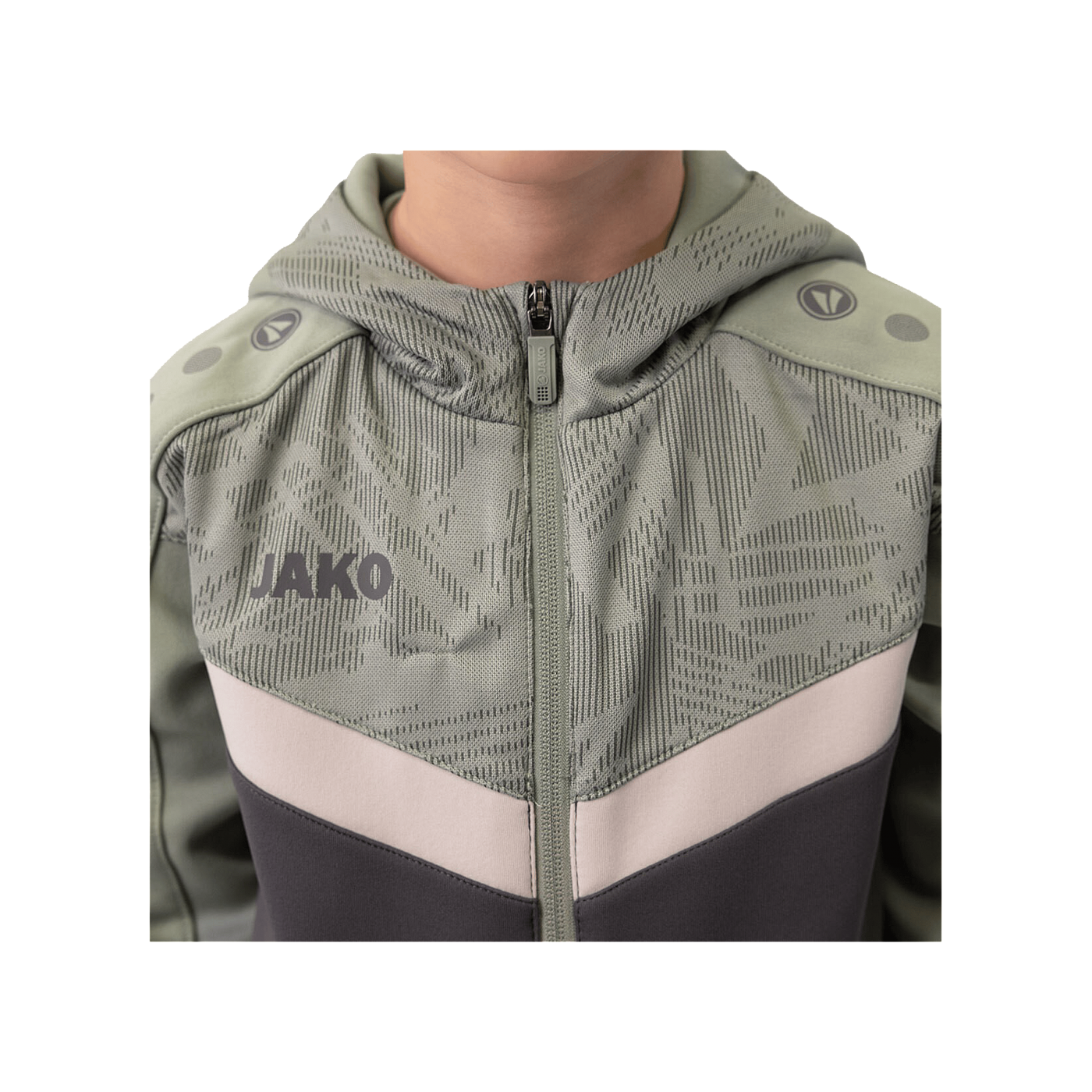 JAKO Icon Kapuzenjacke Kids Grau Grün F852