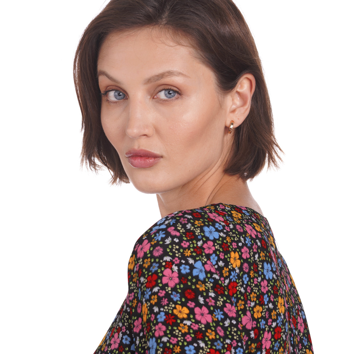 Damen Maxi-Kleid im bunten Millefleur-Dessin