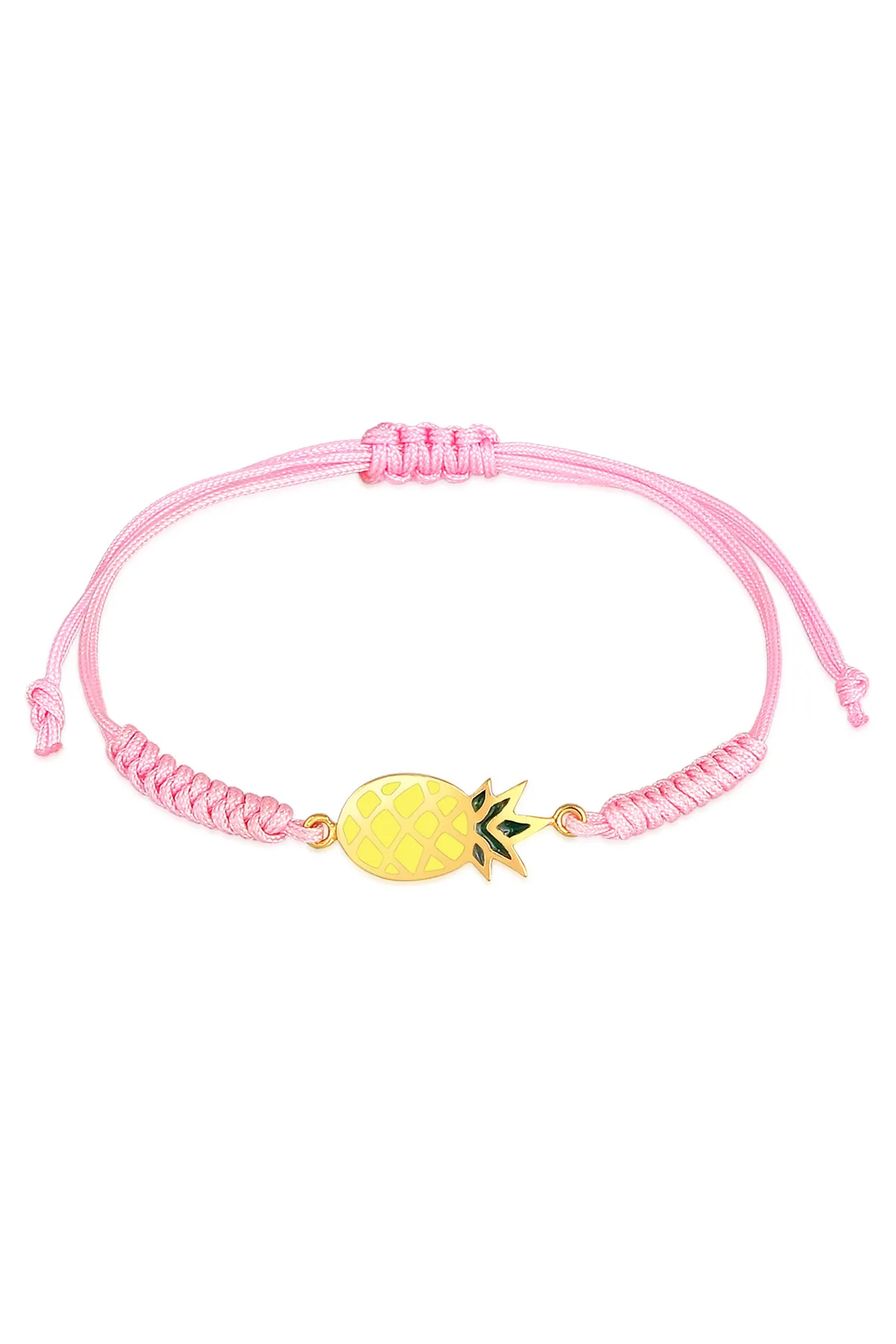 ELLI  Armband Kinder Ananas Bunt Nylon verstellbar 925 Silber