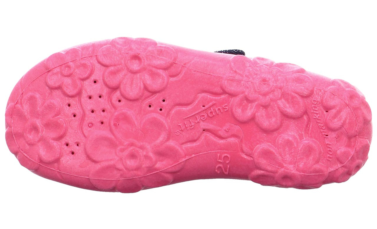 BONNY - Blau/Pink Hausschuh mit Klettverschluss