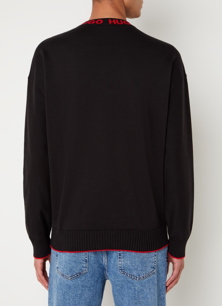 HUGO BOSS Smarlo oversized fine-knit sweater made of organic cotton with logo