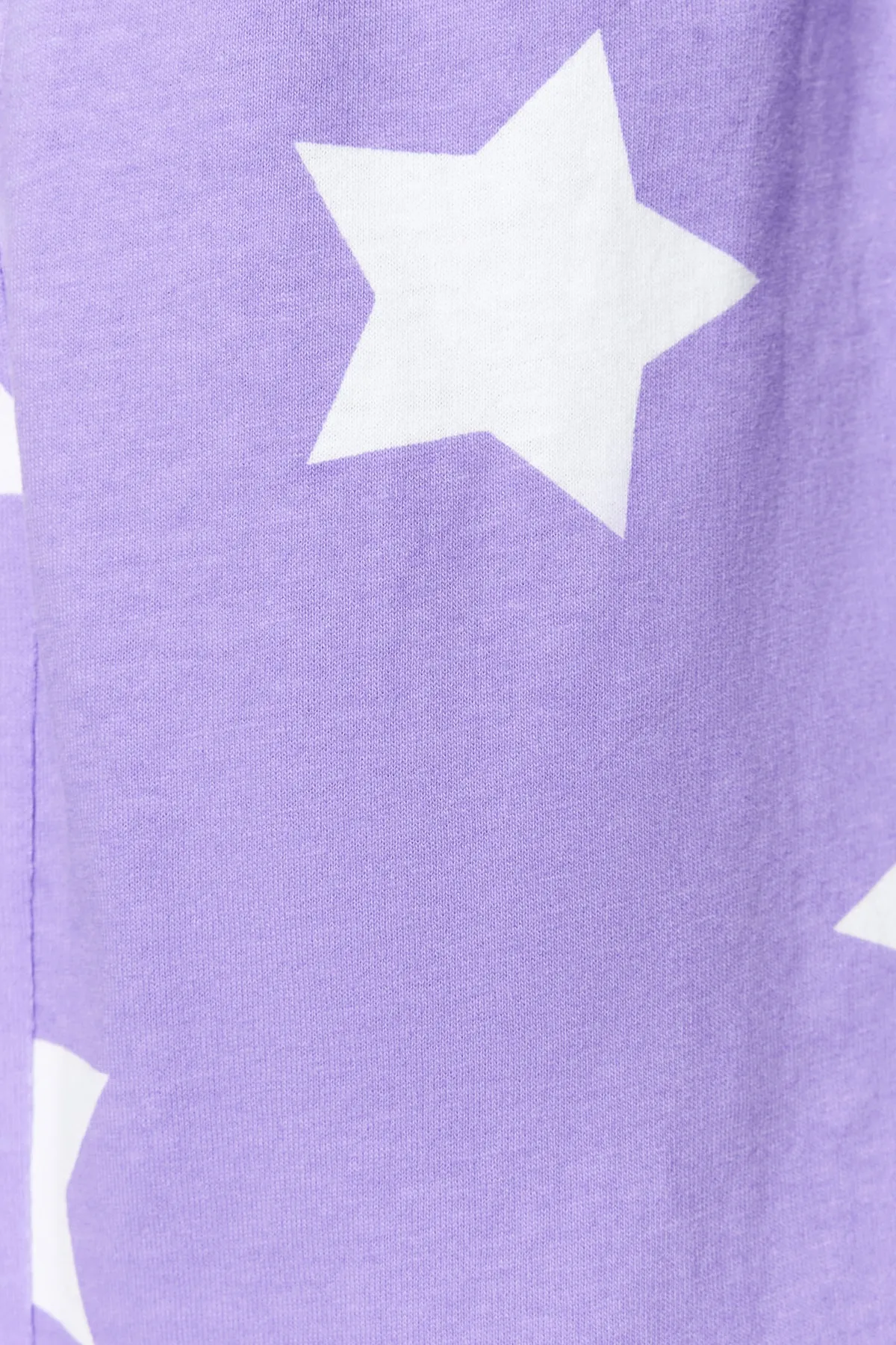 Trendyol Collection  Fliederfarbenes Strickpyjama-Set mit T-Shirt und Shorts aus 100 % Baumwolle mit Sternmuster THMSS22PT0501