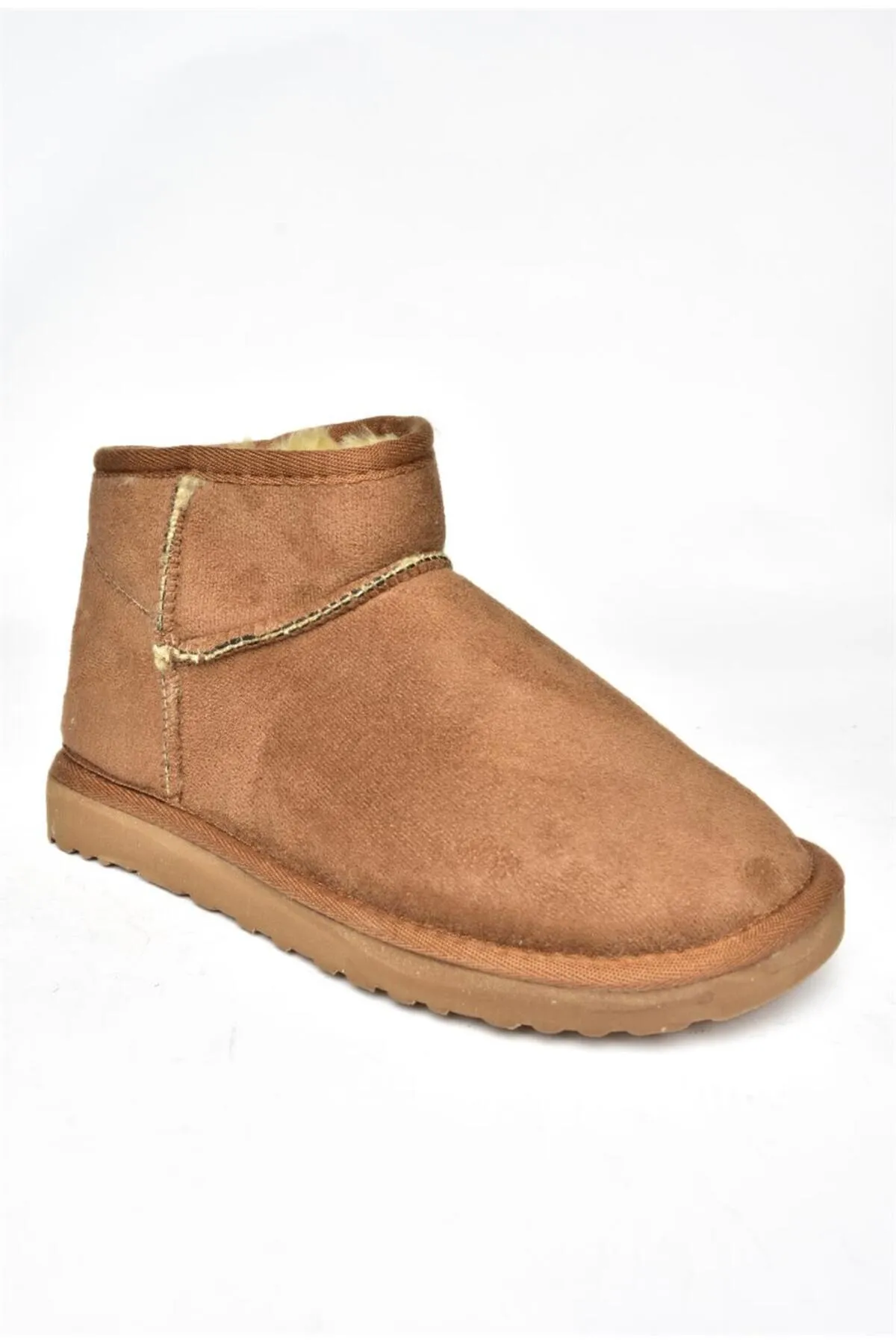 Fox Shoes  R612018402 Damenstiefel aus Wildleder in Hellbraun mit Pelzbesatz