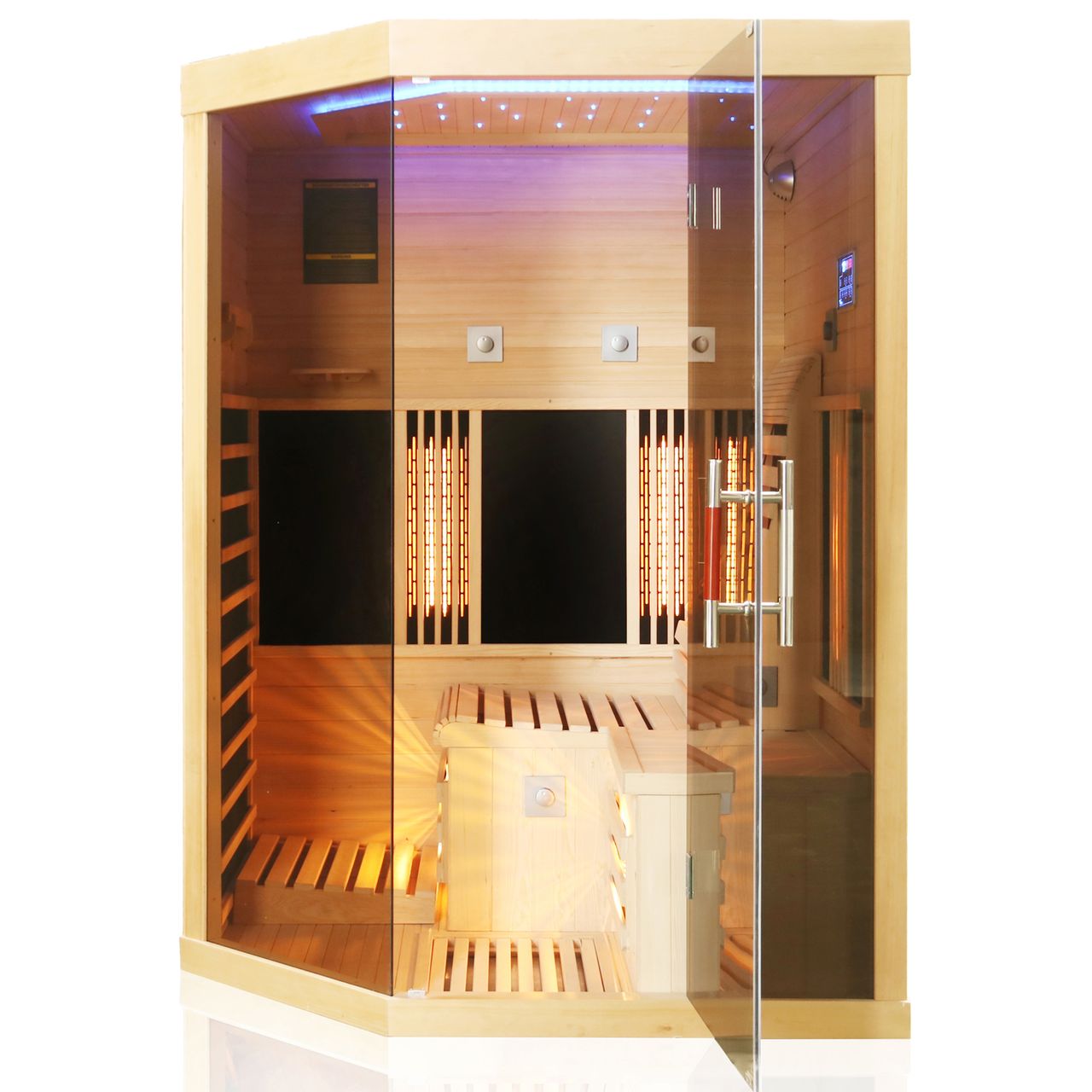 TroniTechnik Dewello® Infrarotsauna Infrarotkabine OTTAWA 140x120cm 1-2 Person inkl. 6 Vollspektrumstrahler