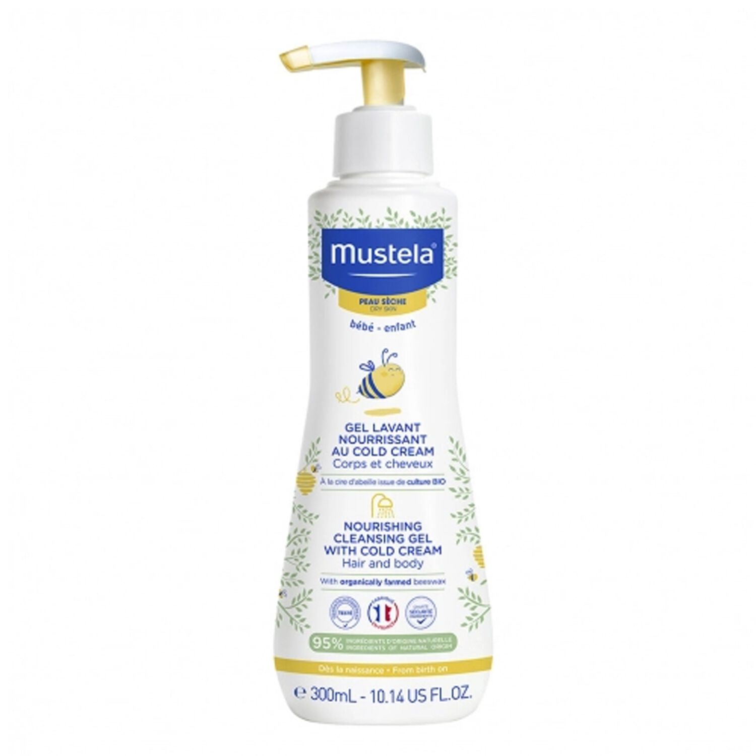 Mustela Gel Lavant Cold Cream Corps & Cheveux Peaux Sèche 300 ml