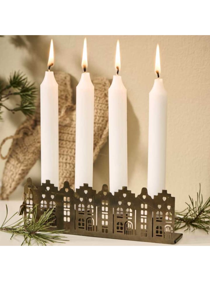 IB Laursen Kerzenhalter HAUSFASSADE Gold für 4 Kerzen 19 cm günstig kaufen onesize