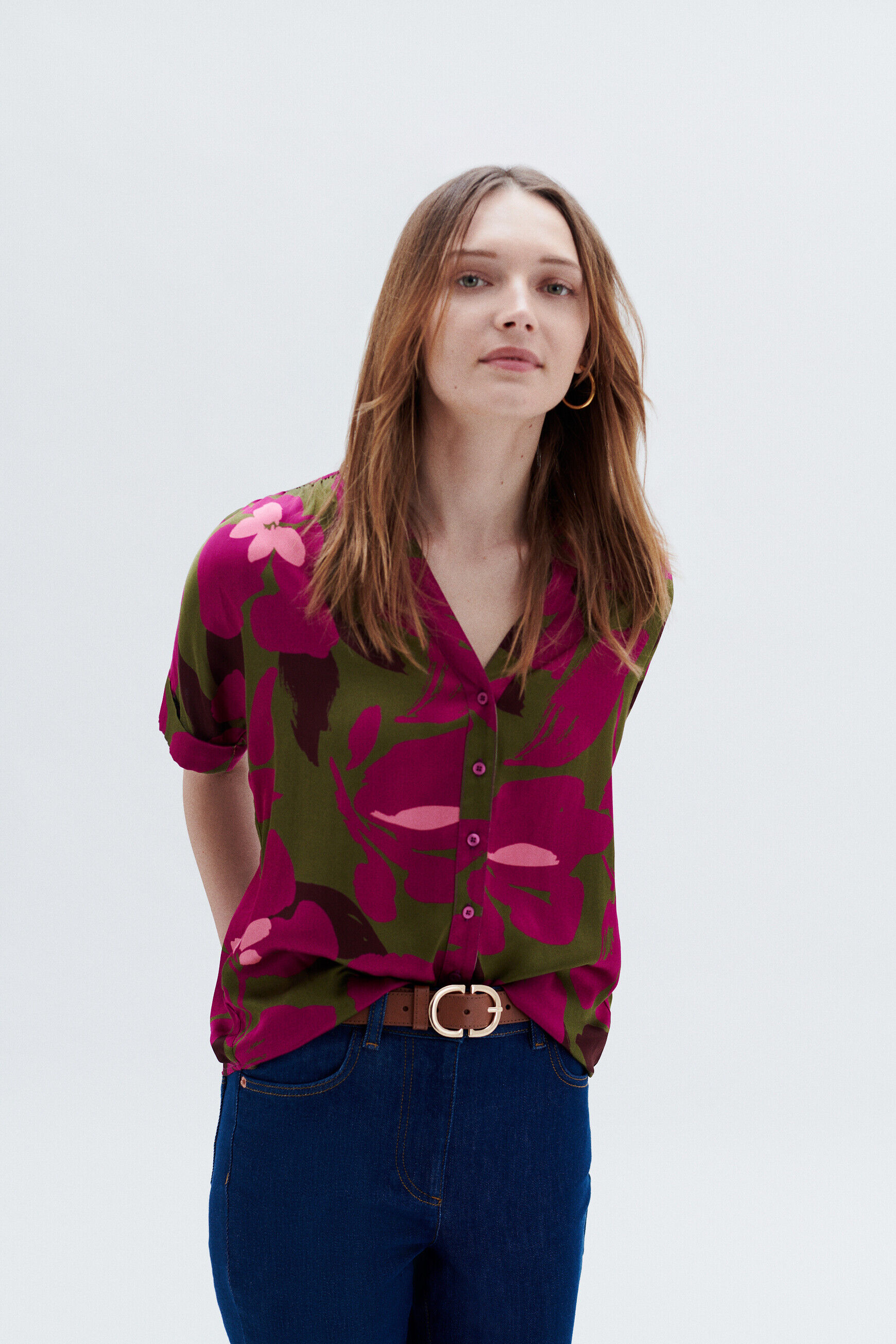 Chemise cado1 vert olive femme