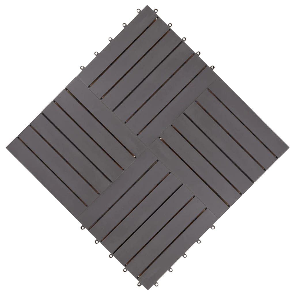 Teppichboden Terrassenfliesen 10 Stk. Grau 30 x 30 cm Massivholz Akazie, vidaXL, Höhe: 240 mm