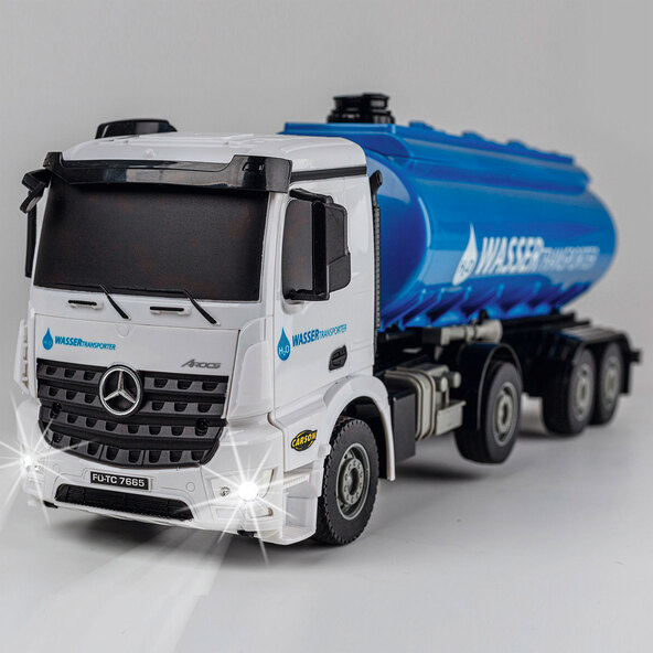 Ferngesteuerter Mercedes-Benz Wassertransporter, blau