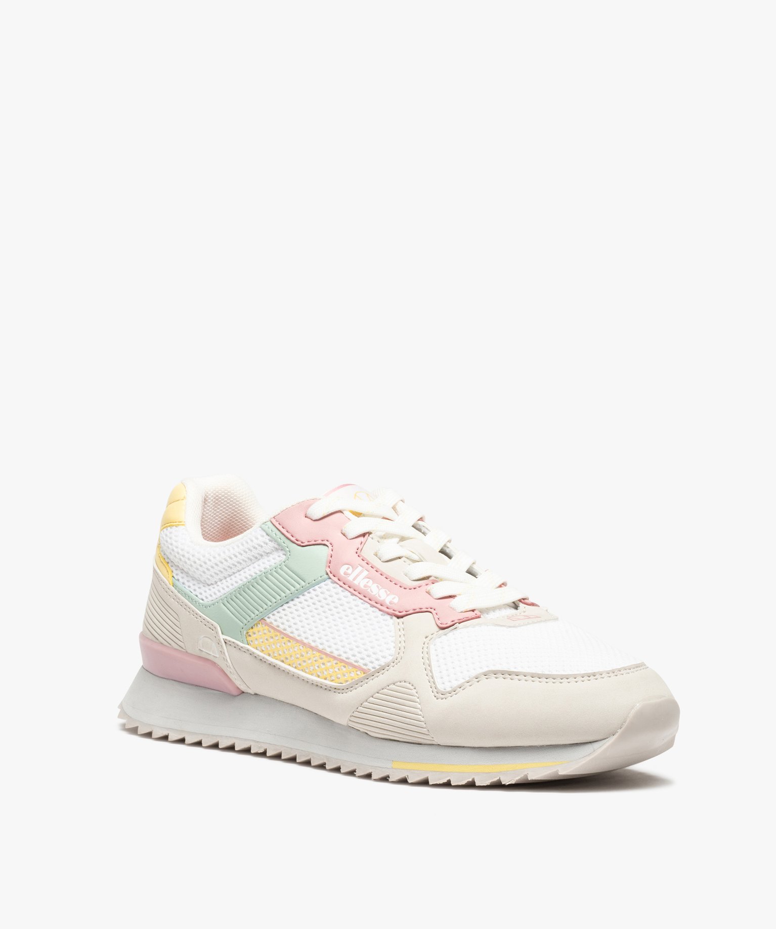 Baskets femme retro running colorées à lacets – Ellesse ... blanc | GEMO