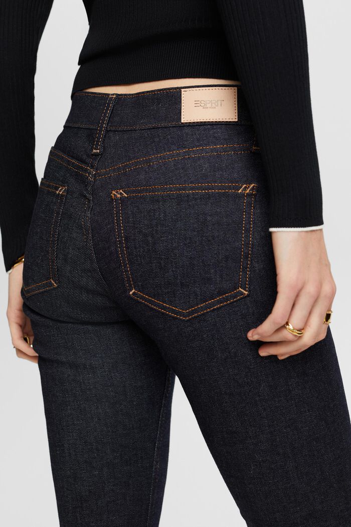 Verkürzte Racer-Bootcut-Jeans mit mittelhohem Bund