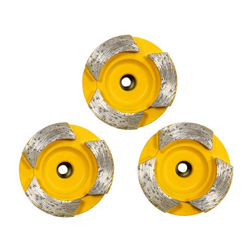 Conjunto de 3 rodas de diamante Eibenstock 12.328.02 - amarelas EES1400-3