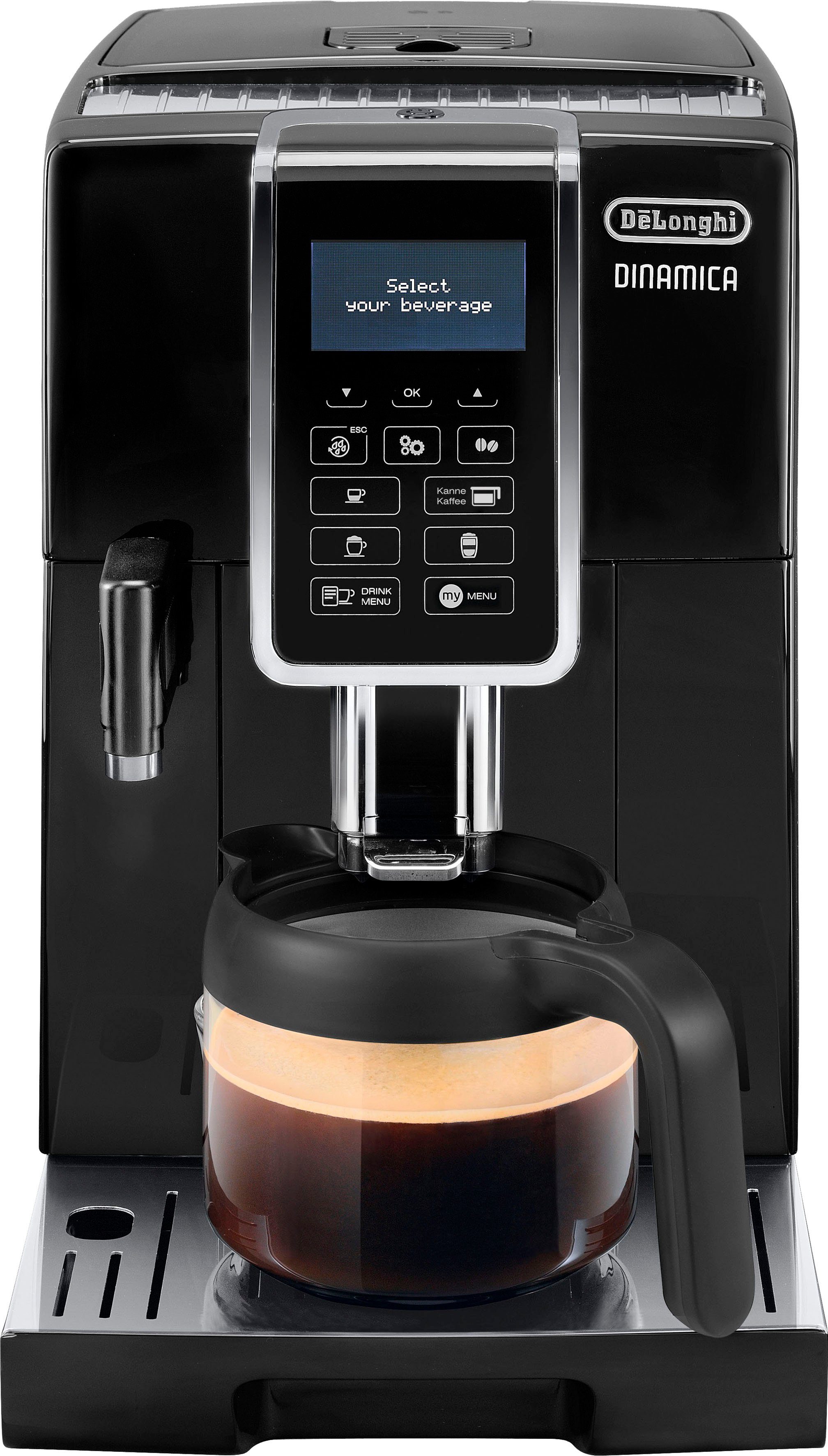 De'Longhi Kaffeevollautomat Dinamica ECAM 356.57.B, mit 4 Direktwahltasten, Kaffeekannenfunktion