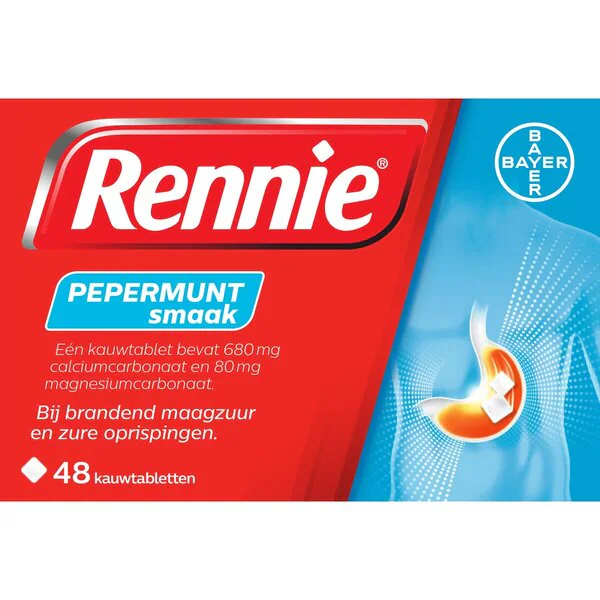 Žuvacie tablety Rennie Peppermint - 48 kusov