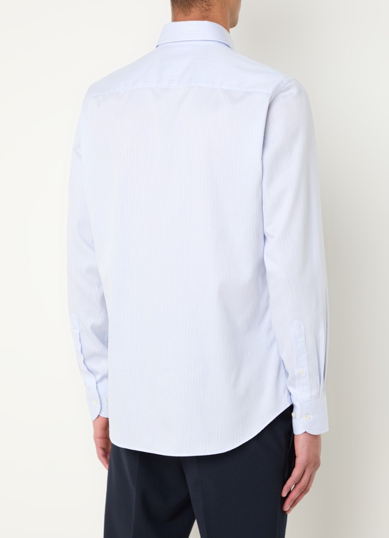 Camisa Profuomo slim fit sem necessidade de passar, com estampa listrada.