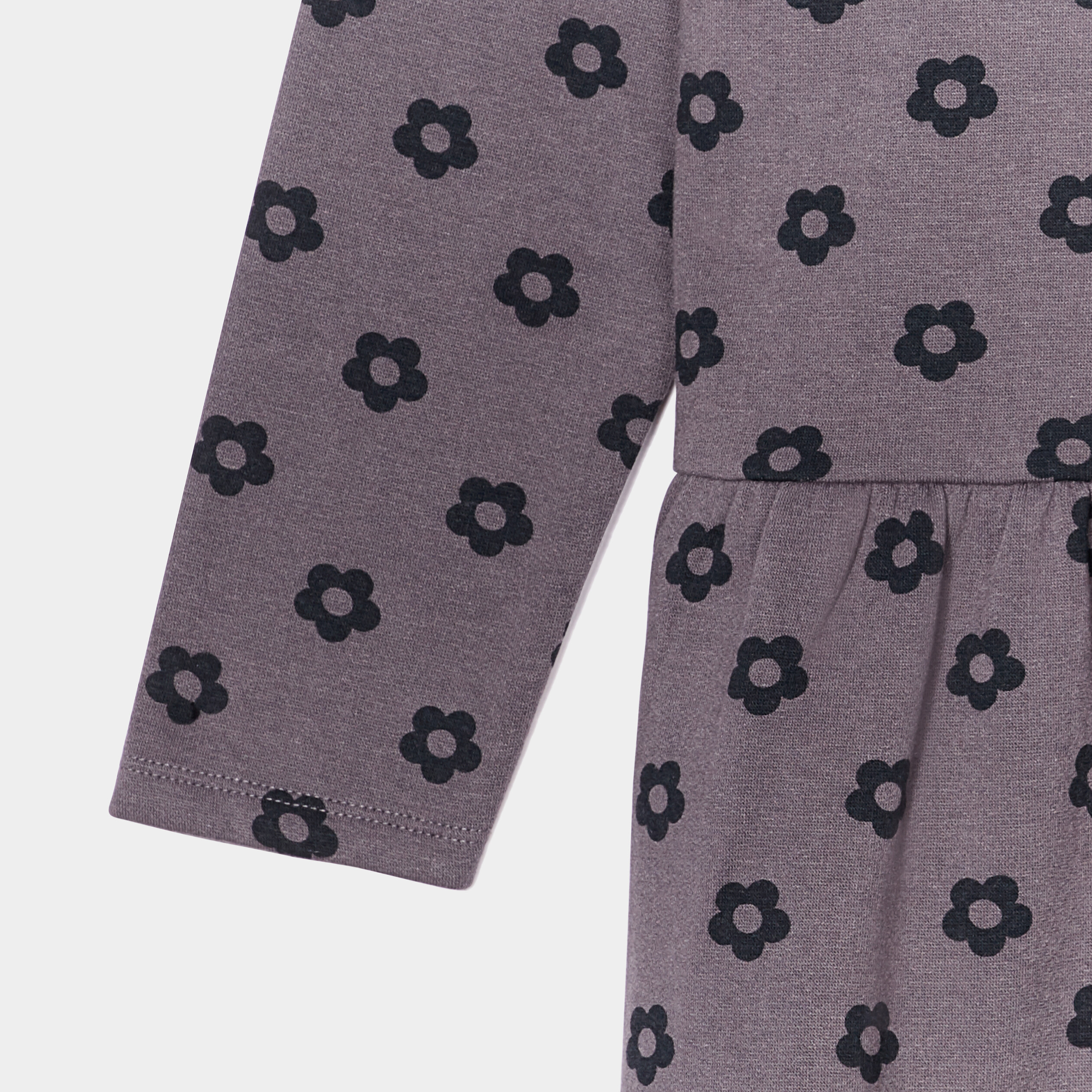 Robe molleton volantée manches longues gris foncé fille | La Halle