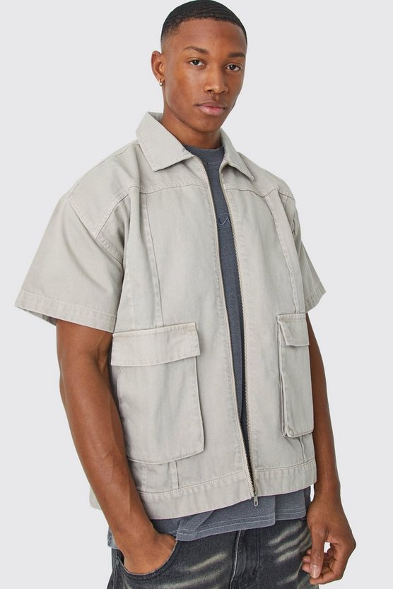 Short Sleeve Twill 3d Pocket Shirt