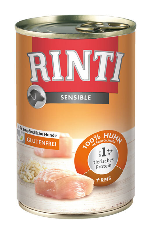 RINTI Hundenassfutter RINTI Sensible 12x400g Huhn & Reis