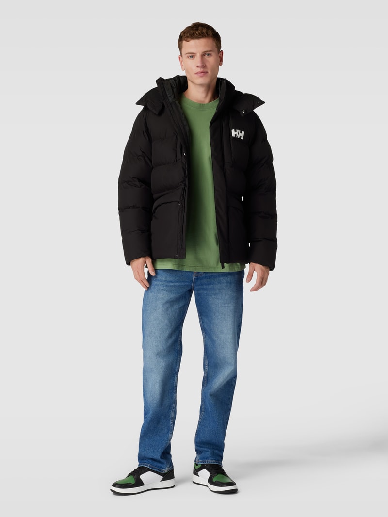 Steppjacke mit Label-Print Modell 'EXPLORER' in schwarz