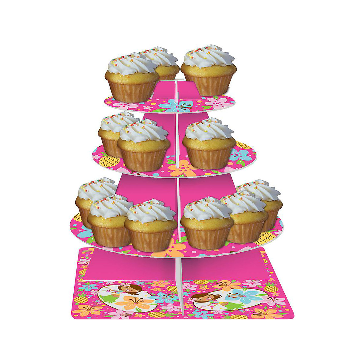 Muffinständer Flower Power pink, 27 x 27 cm