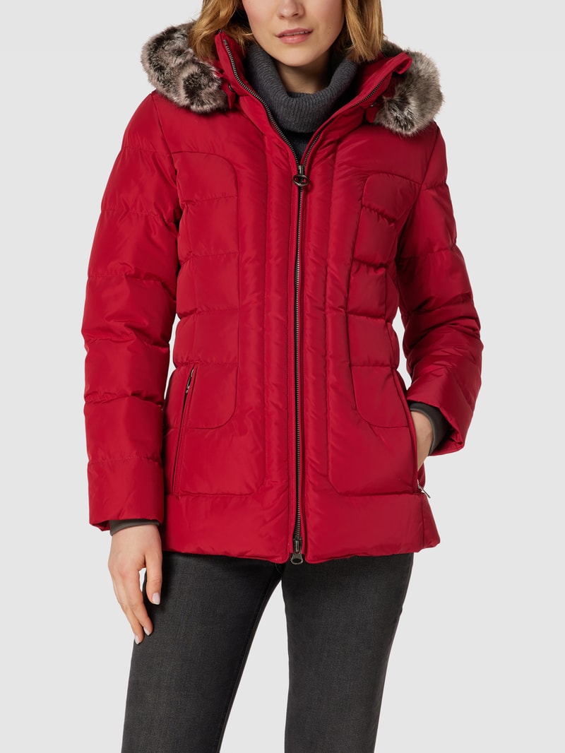 Steppjacke mit Kunstpelzkragen Modell 'ASTORIA' in rot