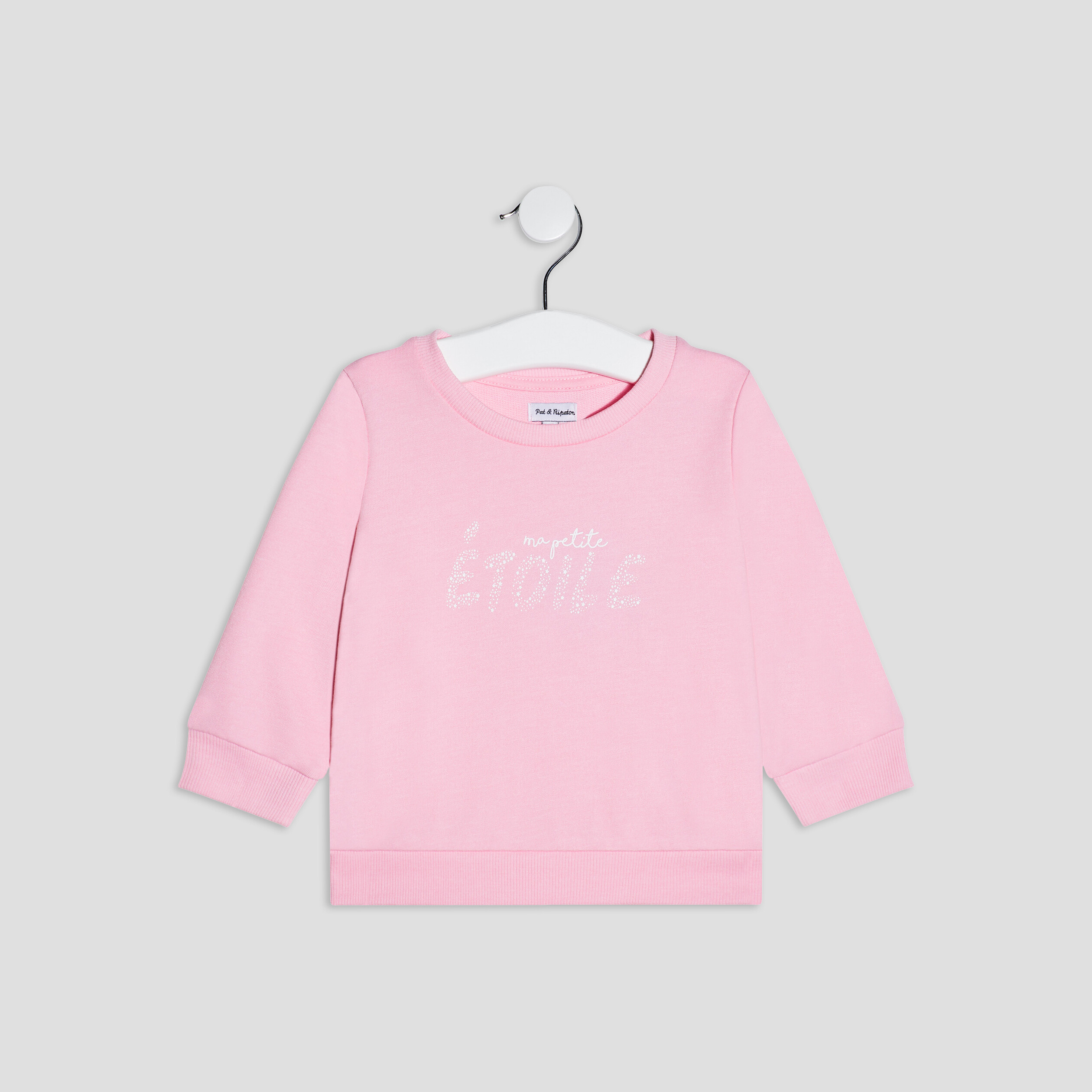Sweat manches longues rose bébé fille | La Halle