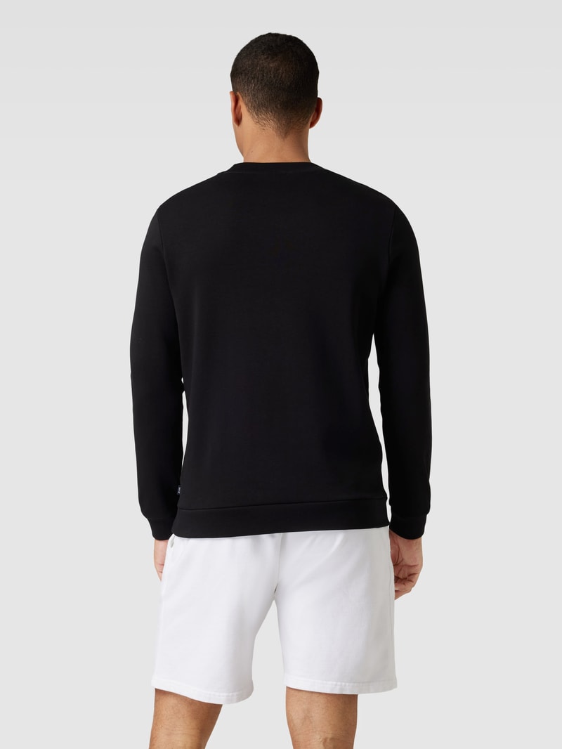 Sweatshirt mit Label-Print Modell 'Alfred' in schwarz