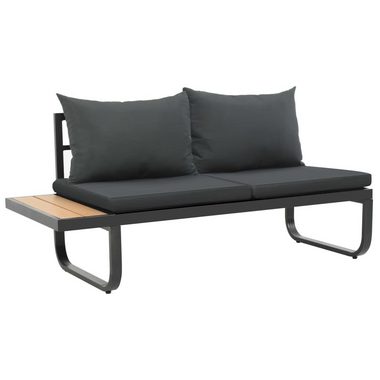 vidaXL Loungesofa 2-tlg. Garten-Ecksofa-Set mit Auflagen Aluminium WPC, 2 Teile