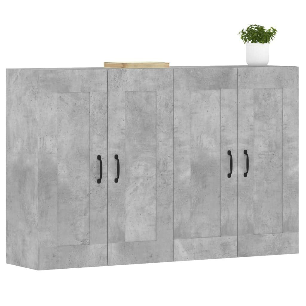 vidaXL Sideboard Wandschränke 2 Stk. Betongrau Holzwerkstoff (2 St)