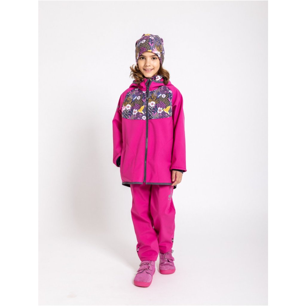 Unuo Kinder-Softshellhose mit Fleece Basic Kolibri Fuchsia
