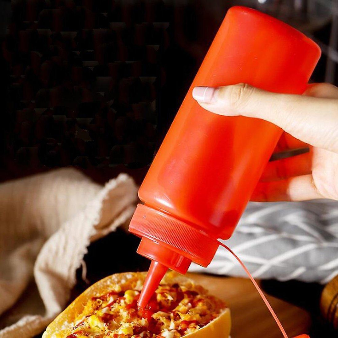 EBUY Gewürzbehälter 3er-Pack nachfüllbare Squeeze-Sauce-Shaker-Behälter aus Kunststoff, PE, (3-tlg)