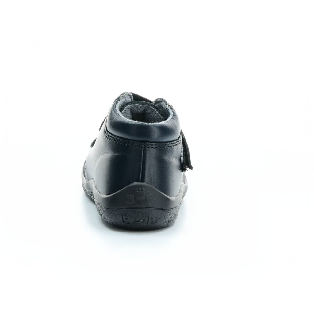 Beda Just Black mit Membran (BF 0001/W/M/SO/2) schwarze Barfuß-Stiefeletten