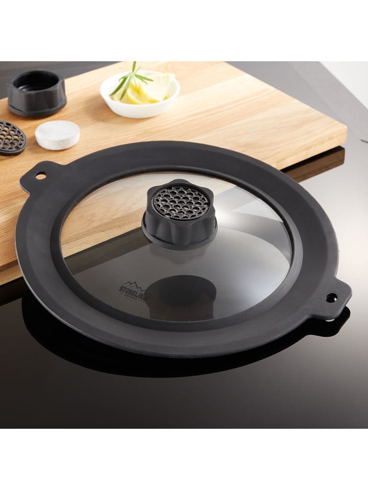 Stoneline Universal Glasdeckel 22/24/26/28 | mit SMELL WELL Funktion in Schwarz günstig kaufen onesize