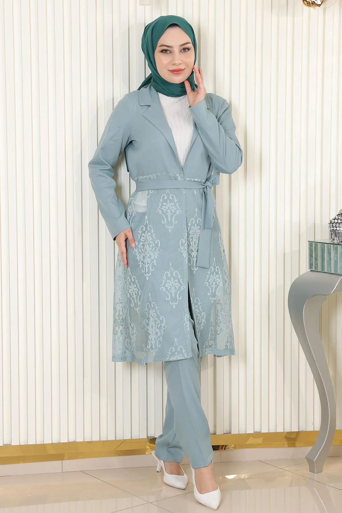 Modamihram  Spitzenanzug Mint 9331