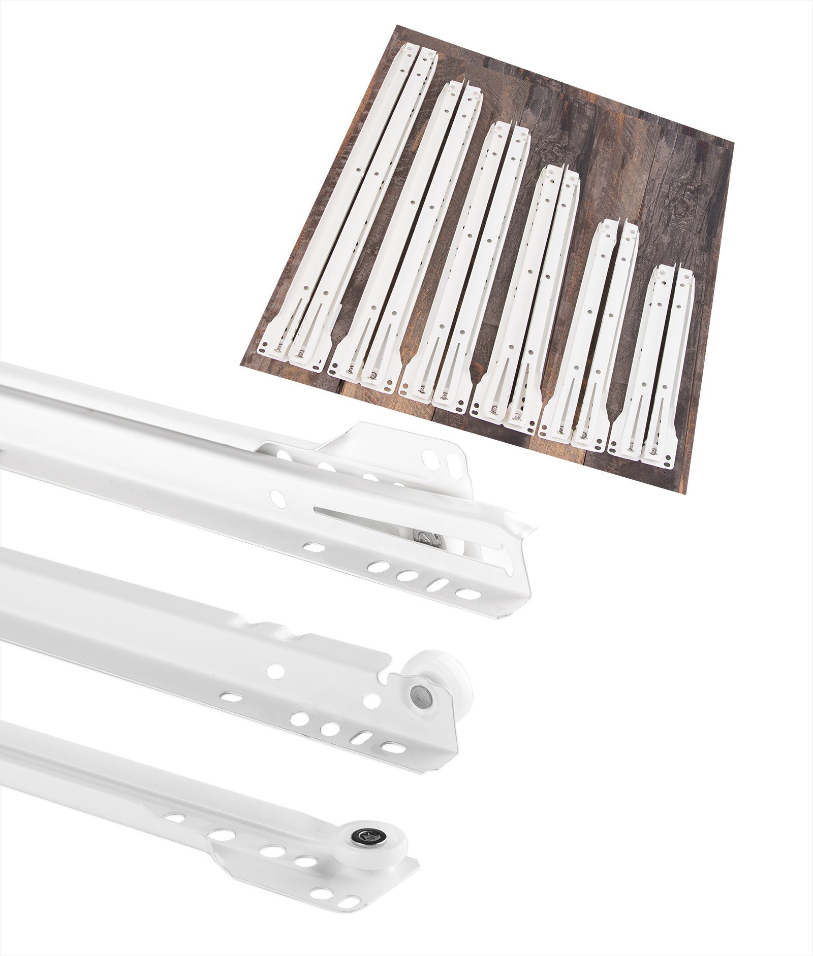 BigDean Auszug 1 Paar Schubladenschienen 350mm Schubladenauszug weiß Schienen