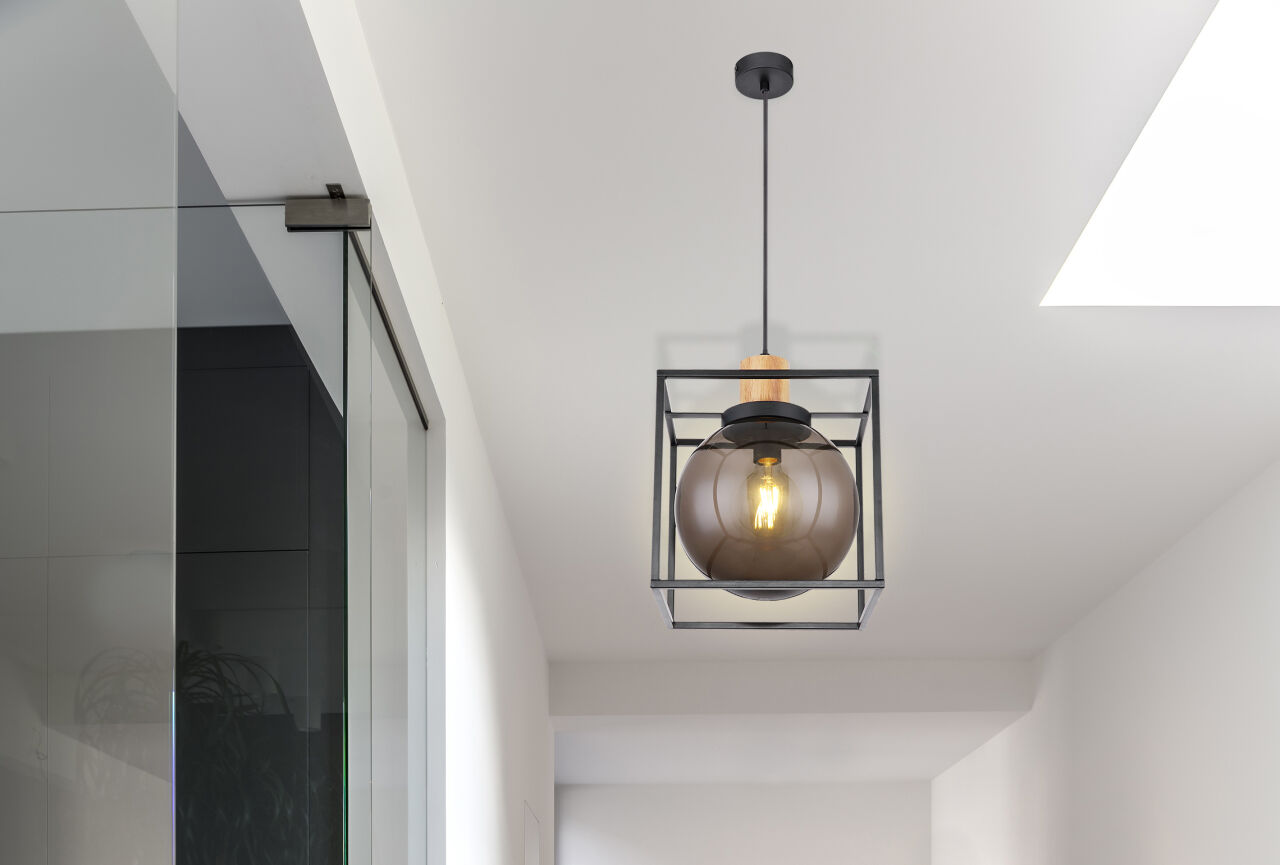 Globo Lighting - HILKO - Hängeleuchte Metall schwarz matt, 1x E27 LED