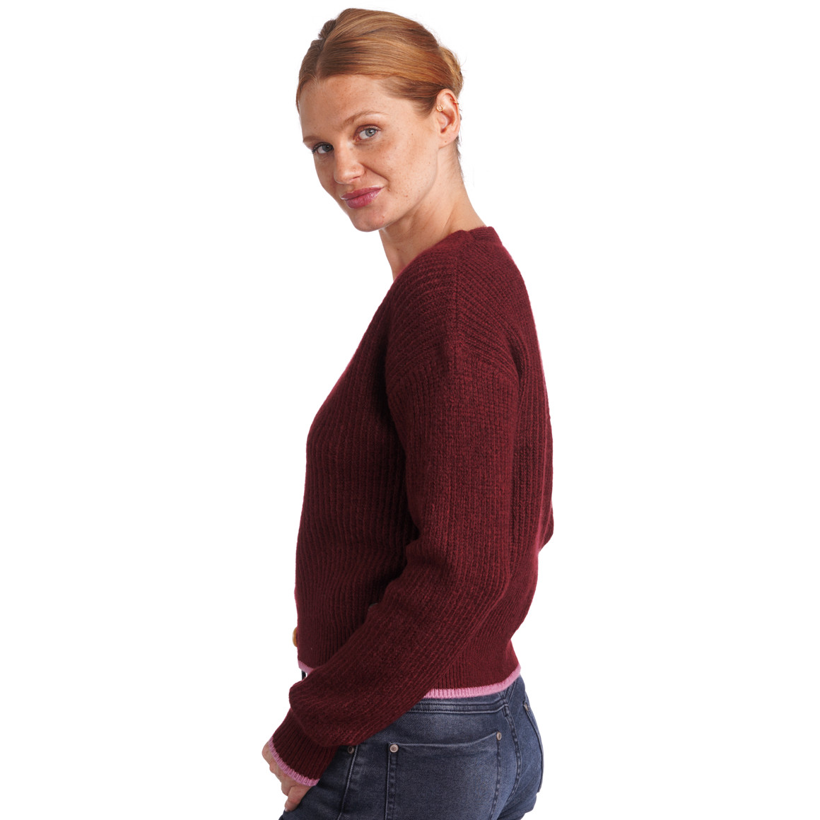 Damen Strickjacke mit V-Ausschnitt