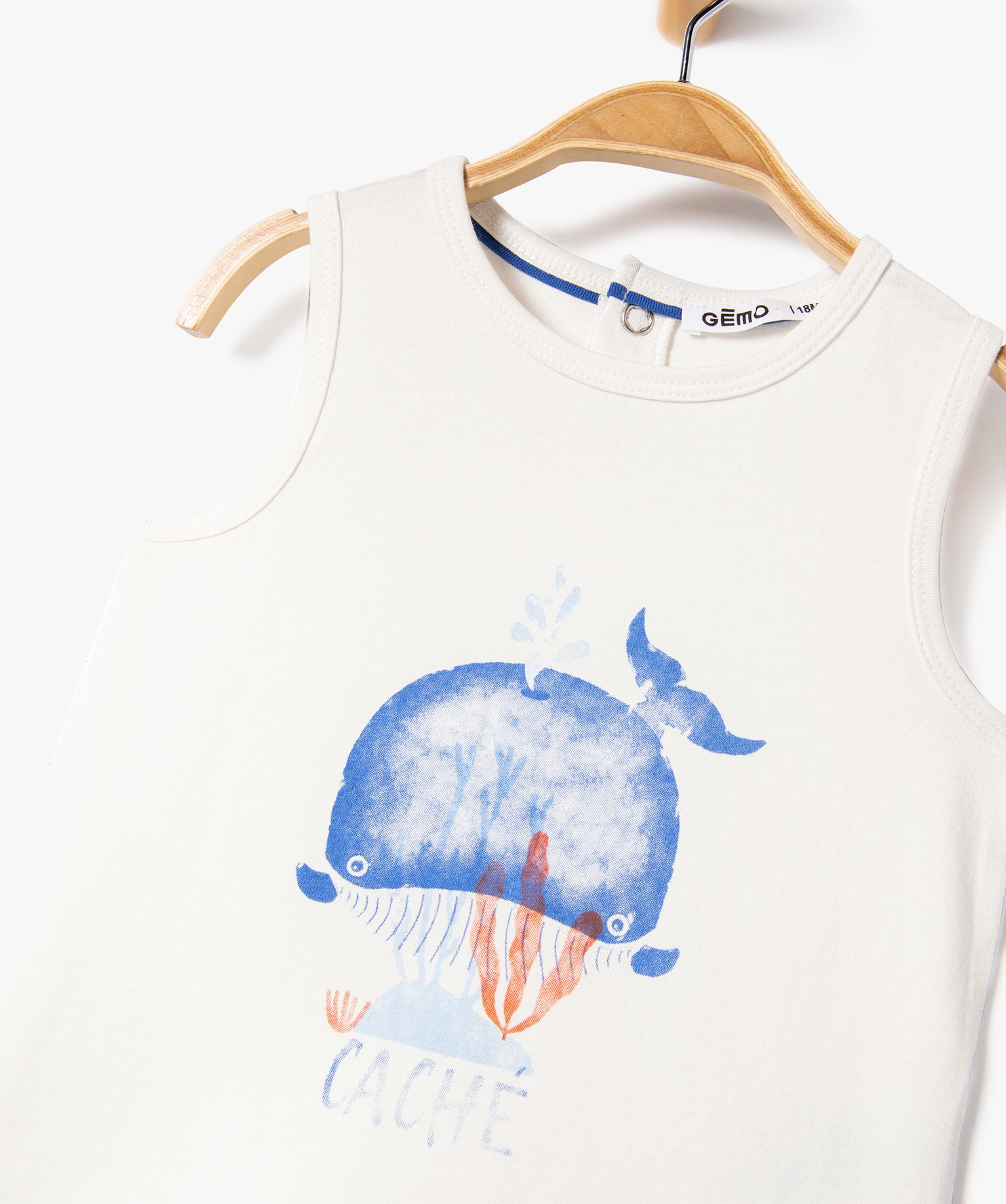 Ensemble bébé fille 2 pièces : short + débardeur imprimés bleu | GEMO