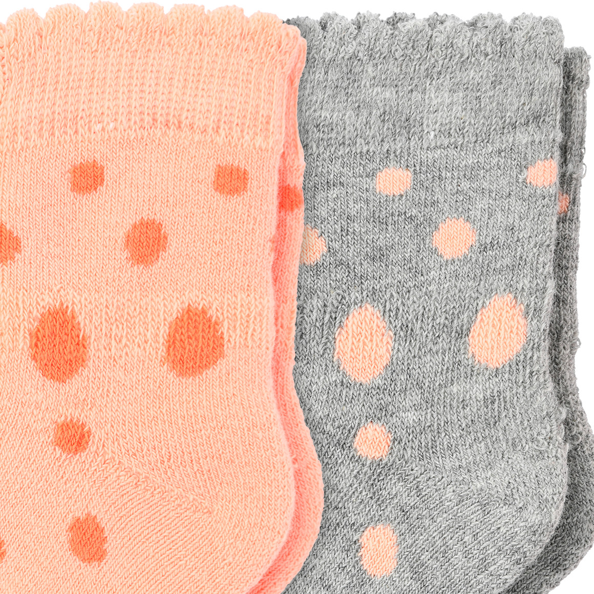 2 Paar Newborn Frottee-Socken mit Punkten