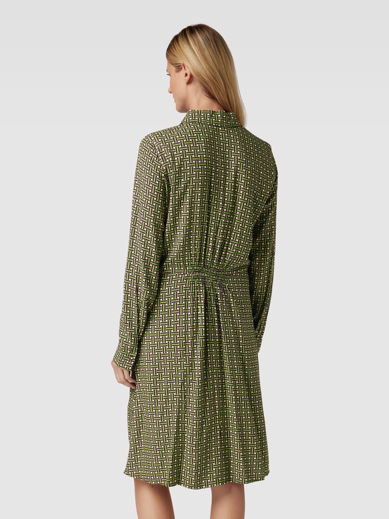 Midikleid aus Viskose mit Allover-Muster in grasgrün
