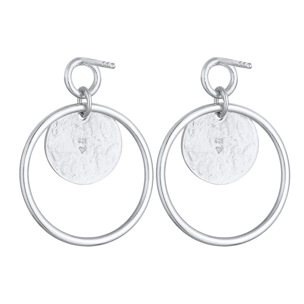 Elli Elli Boucles d'Oreilles Boucles d'oreilles pour femmes Basic rond en argent 925 s Boucles d'oreilles