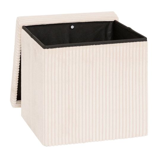 Puf pliabil - 38x38 cm - Catifea Ecru