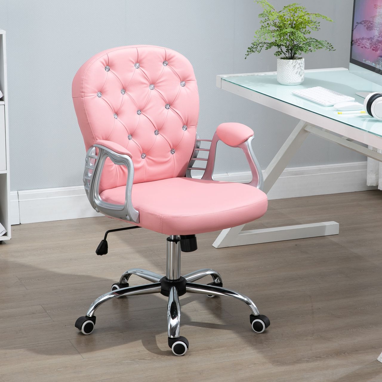 Vinsetto Ergonomischer Bürostuhl Chefsessel Gepolsterte Rückenlehne Grau